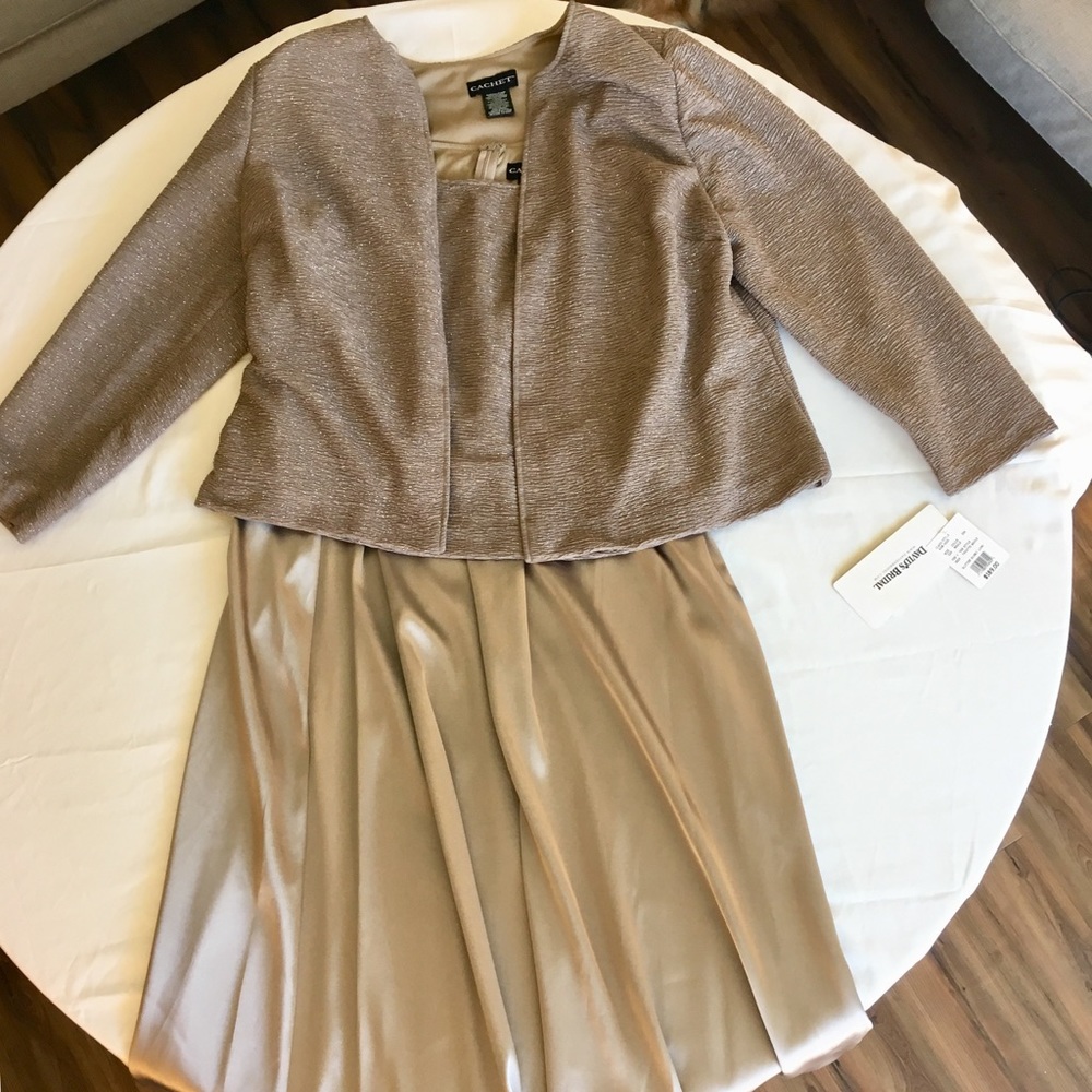 Sandstone Mother Of The Bride Dress W/ Jacket